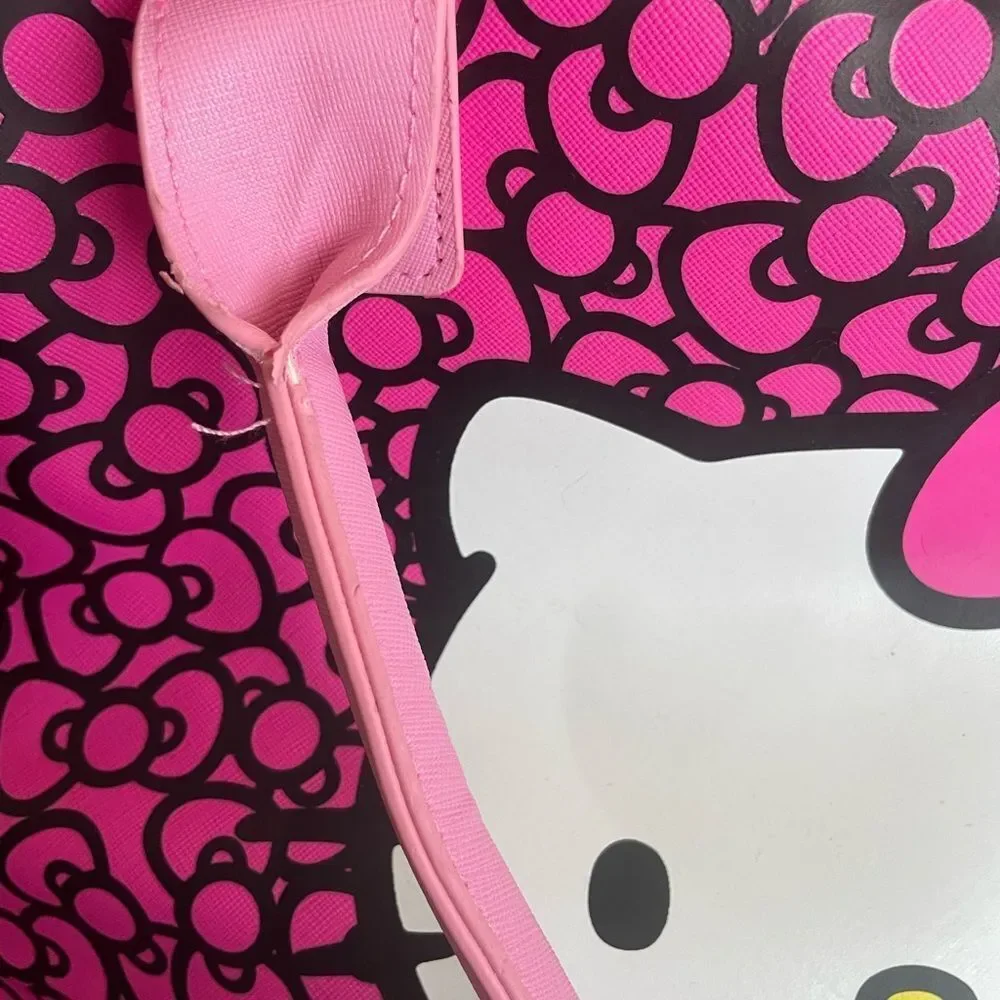 Hello Kitty Sanrio Travel Tote Crossbody Pink Patterned Bag Set